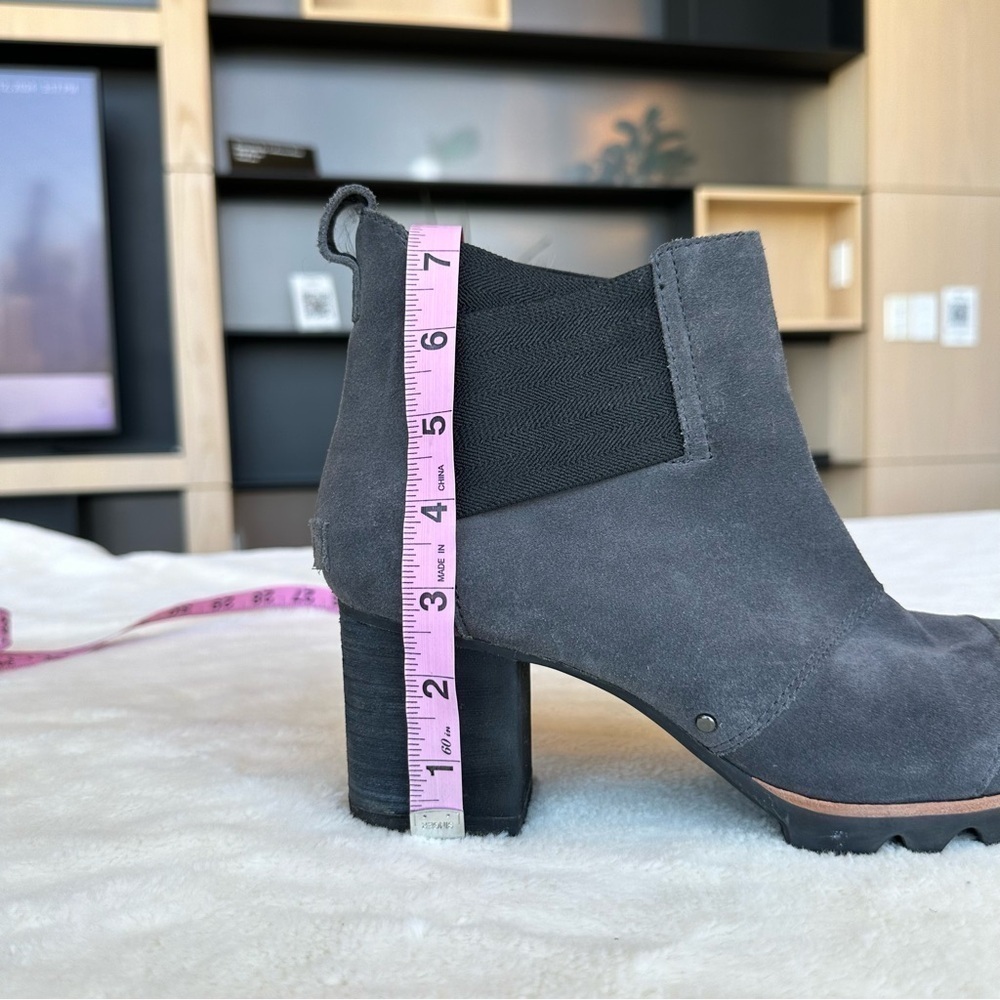 Sorel Addington 260 mm Chelsea Gray Stacked Suede Leather Boots EU 39.5 US 9 - Picture 15 of 16